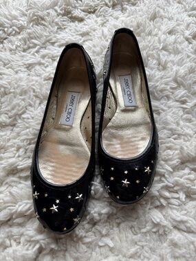 Jimmy Choo Patent Cut Out Flats